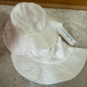 Carter's White Eyelet Sun Hat x2